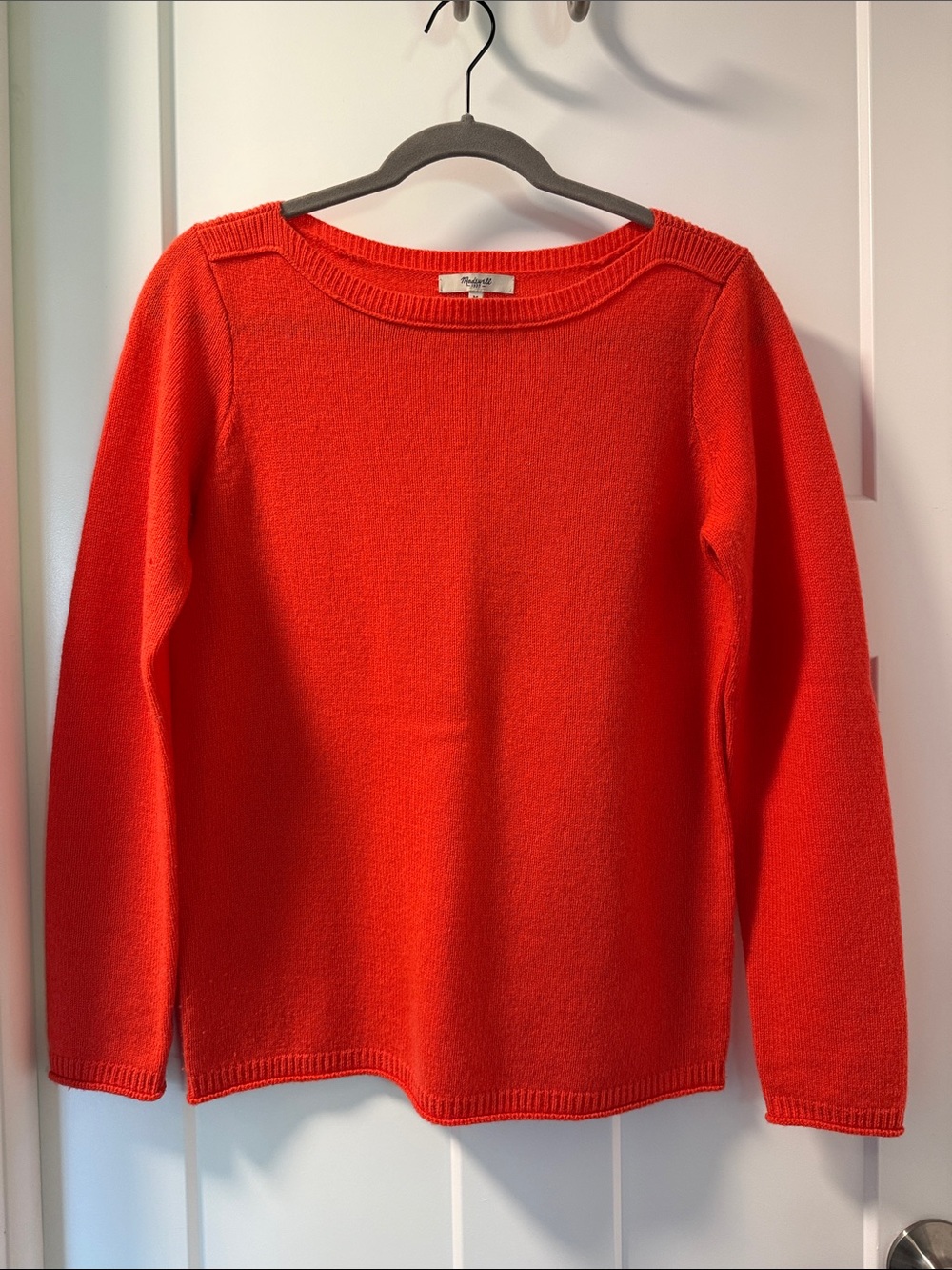 Madewell Orange Boatneck Sweater